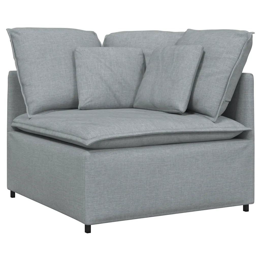 Divano Modulare con Cuscini in Tessuto Grigio Chiaro 3321237