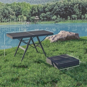 Tavolino Pieghevole Regolabile in Altezza ¨C MINIMAL ¨C Alluminio Nero 90x40,5 cm