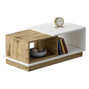 Ruino, Tavolino da Salotto 2 Vani, 90x45x36h cm Marrone Rovere Nodi
