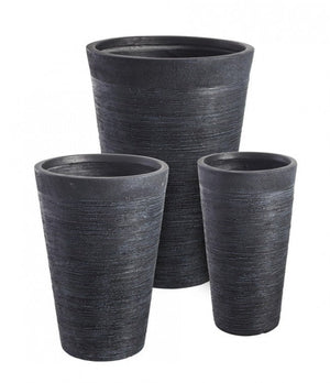 Set 3 Vasi Graffiti Nero Alto