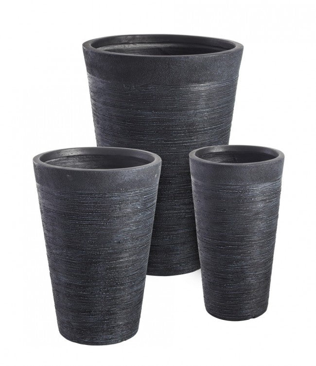 Set 3 Vasi Graffiti Nero Alto
