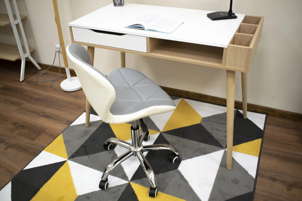 Sedia girevole Valora AVOLA grigia e bianca dal design ergonomico