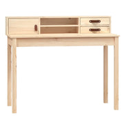 Scrivania tavolo postazione di lavoro mobile per computer studio 110 x 50 x 93 cm legno massello di pino marrone 02_0023370