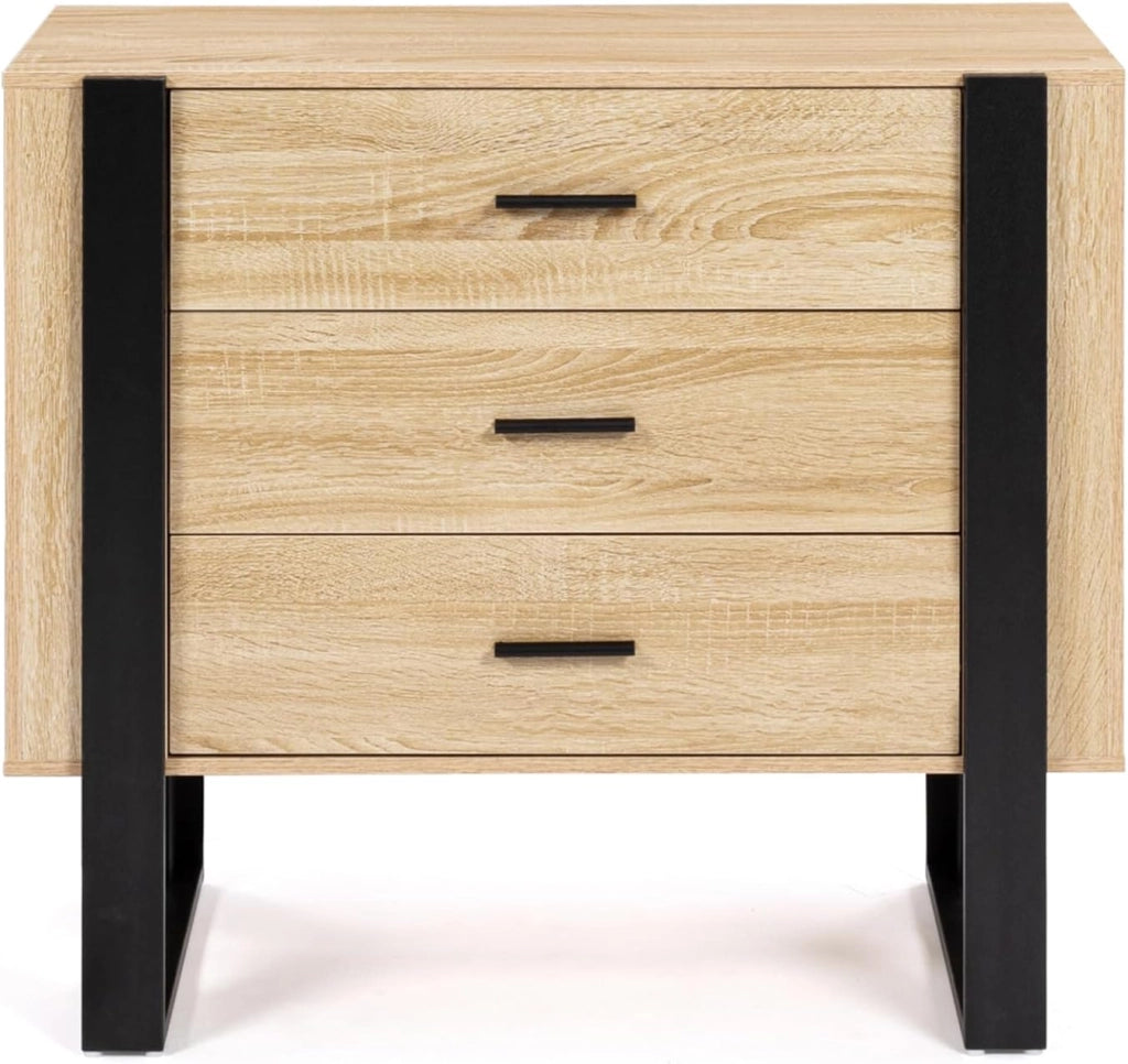 Cassettiera a 3 cassetti PHOENIX in legno e nero