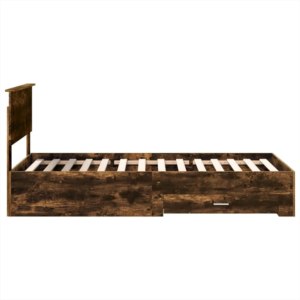 Struttura del letto-Giroletto Rovere Affumicato e Argento 75 x 190 cm 923940