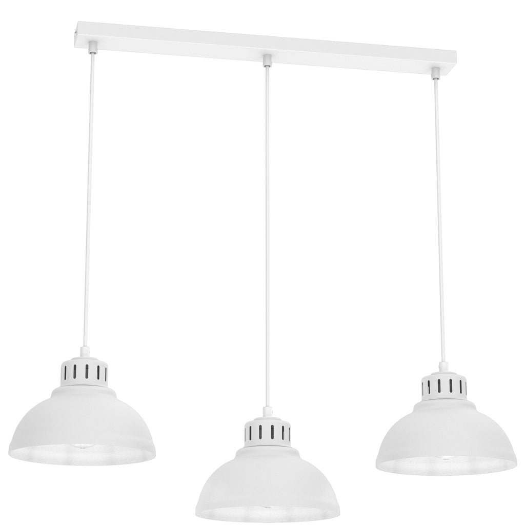 Sospensione Luminex Sven a barra 75 cm bianca opaca 3xE27