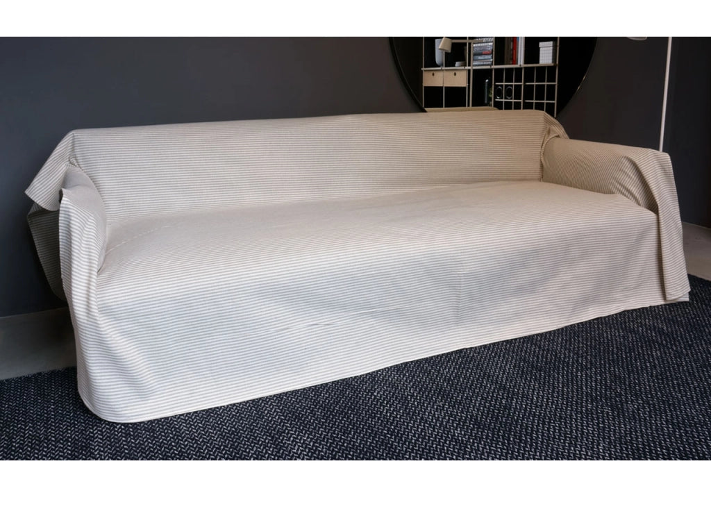 Telo Arredo Granfoulard Copritutto Cotone Made Italy Vari Disegni Arredatutto Copriletto Multiuso - 2 Piazze - Vanessa Beige