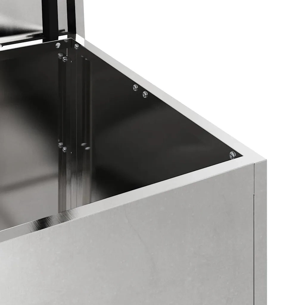 vidaXL Scatola di Stoccaggio Esterno Argento 80 x 50.5 x 50 cm