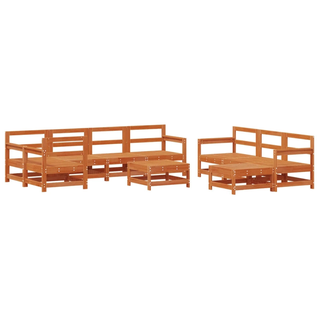 Set Lounge da Giardino 10 pcs Pino Marrone Cerato 3418123