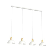 Lampadario 4 Luci Idunn In Acciaio Bianco E Oro Diffusori A Cupola