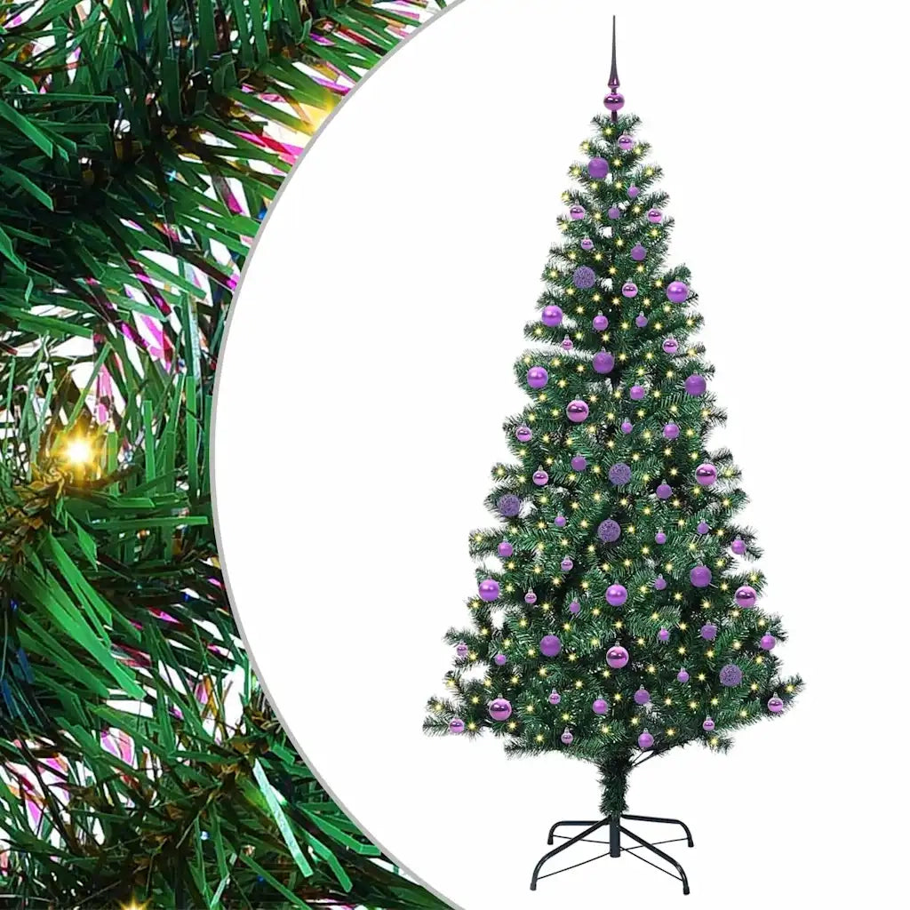 Albero di Natale | Decorazioni natalizie artificiale con luci integrate Verde 210 cm