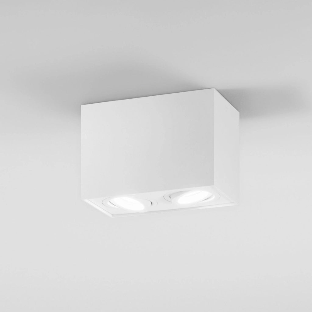 PLAFONIERA TOWN BIANCA QUADRATA 2 LUCI ATTACCO GU10 17,8X9,6X12,5CM