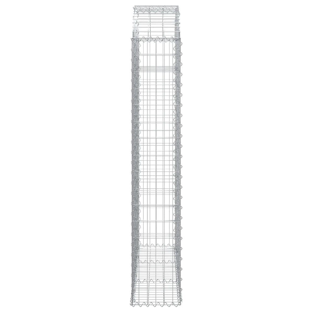 Gabbione cesto gabbia recinzione muro di contenimento ad arco 150 x 30 x 160/180 cm ferro zincato Argento 02_0039973