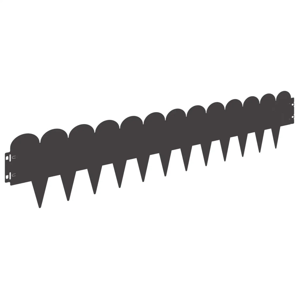 Bordura per Prato 10 pcs 103 x 20 cm Acciaio Nero 8008672