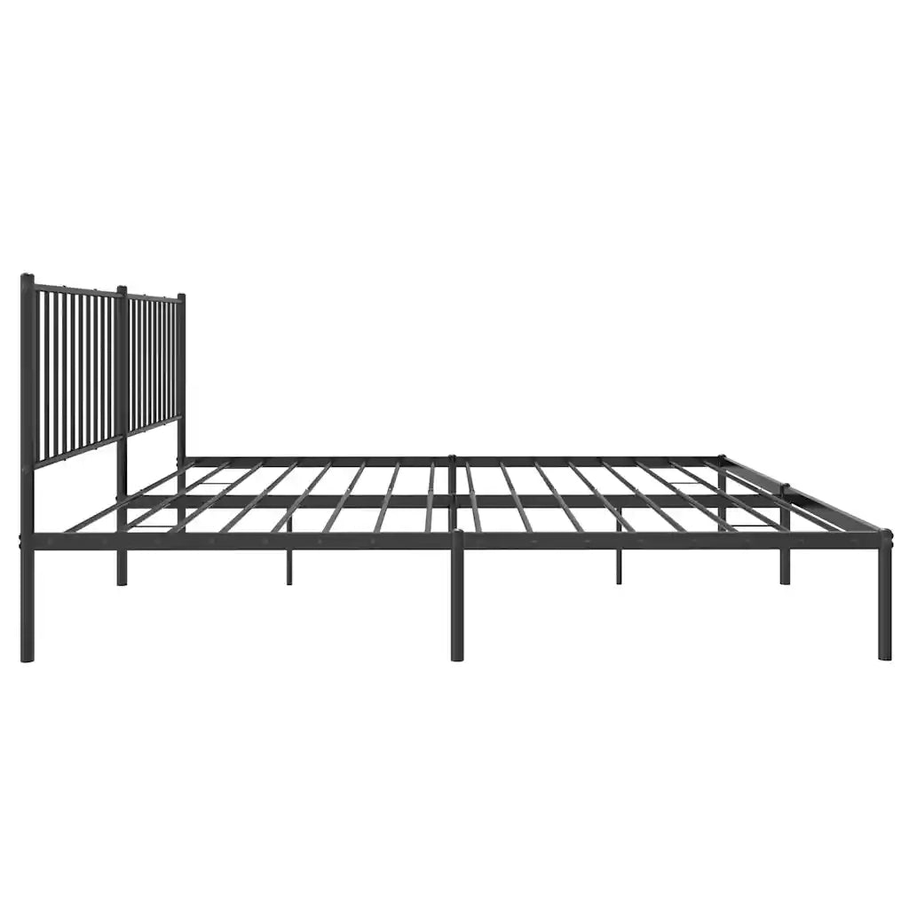 Giroletto con Testiera-Struttura Letto con testiera in Metallo Nero 180x200 cm 247002