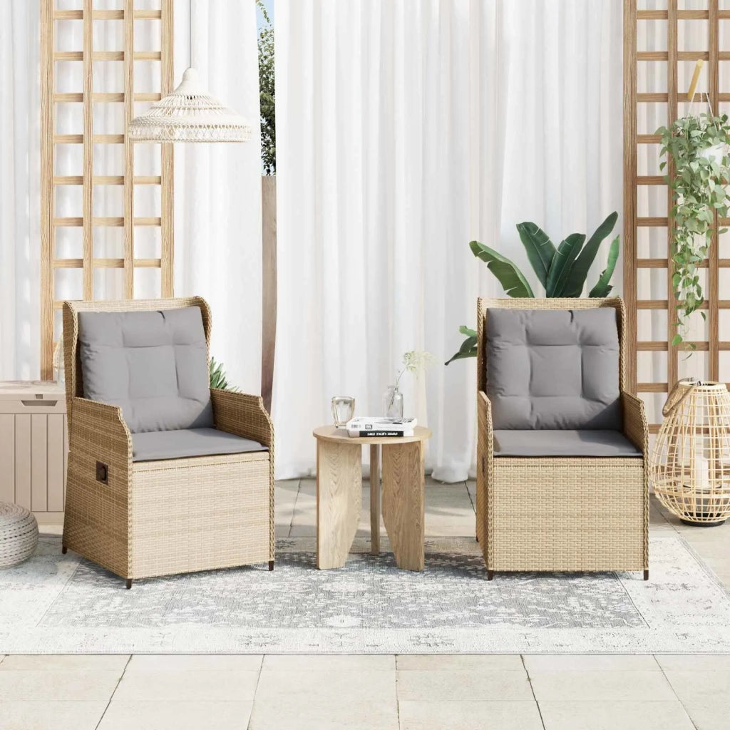 Panchina da giardino 2 pcs Beige polyrattan
