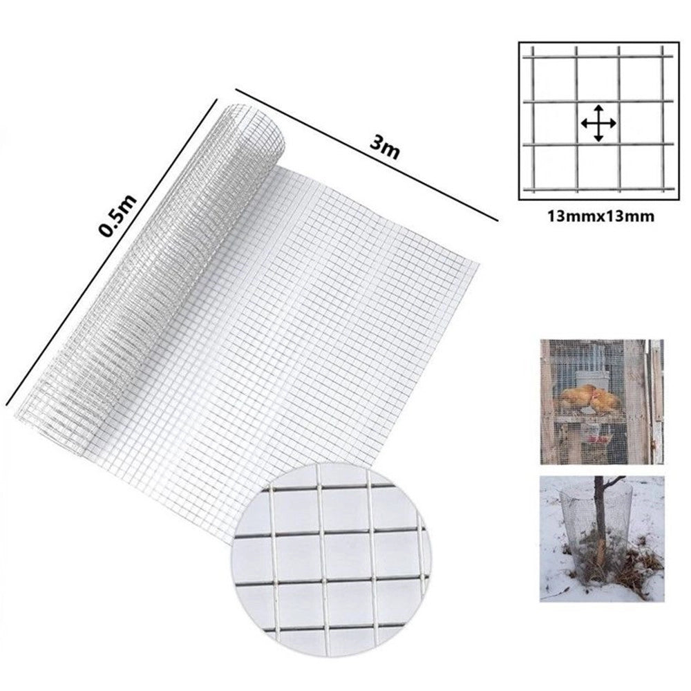 Trade Shop - Set 3pz Rete Metallica Zincata 0.5x3mt Recinzione Protezione Alberi Giardino Animali 020248 -