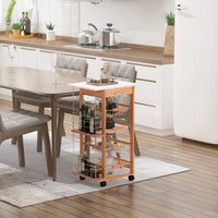 Carrello da Cucina 1 Cassetto 4 Cestelli 47x37x83 cm in Legno Marrone