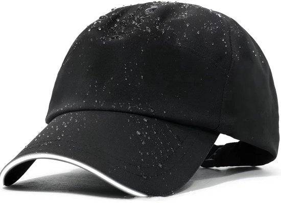 Pet da baseball impermeabile per uomini - cappello da pioggia per donne - pet da esterno pieghevole per corse in bicicletta - sole e pesca - nero