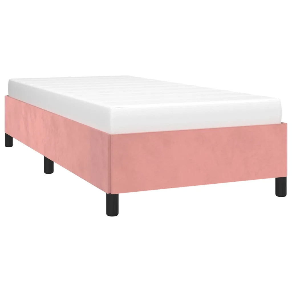 Letto singolo | Letto per adulti | Giroletto Rosa 100x200 cm in Velluto