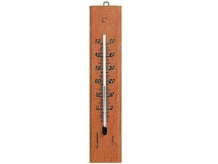 TERMOMETRO LEGNO NATURALE RETTANGOLARE- - mm.190x40 - 5 pezzi MOLLETHERM