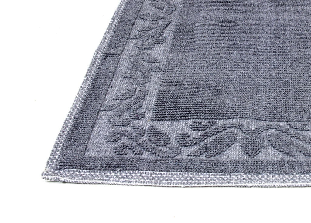 Tappeto Casa Bagno/Cucina Cotone Tinta Unita Disegno Annette Colore Grigio - 50x80 - Grigio