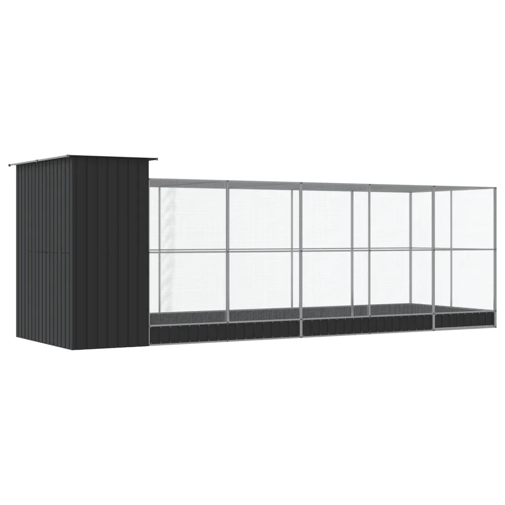 Voliera con Estensione Argento 623x203x216 cm in Acciaio