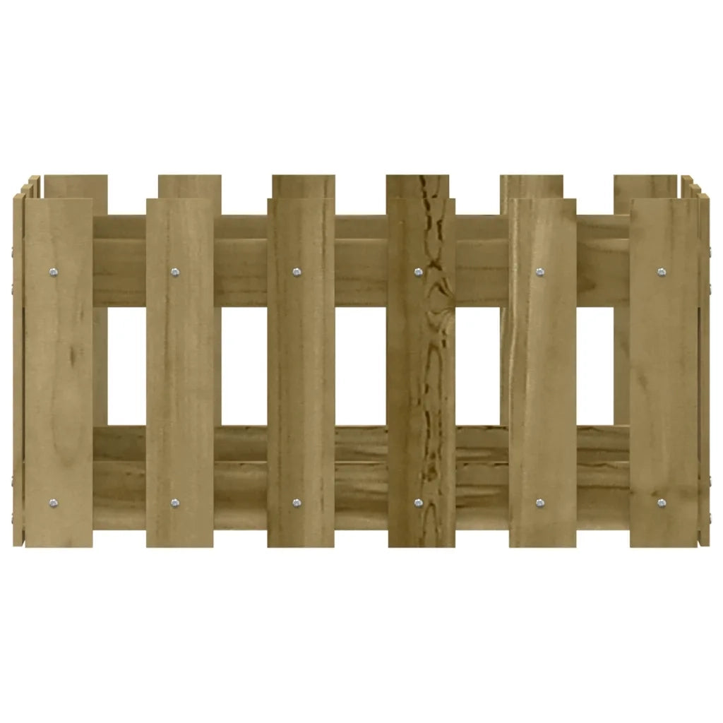 Fioriera | Cassetta per fiori | Vaso Giardino a Recinzione 60x30x30 cm in Pino Impregnato