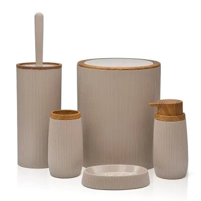 Dispenser per sapone liquido Tortora dettagli effetto legno Blob