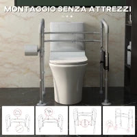 Supporto Water con Braccioli Regolabile in Altezza e Larghezza con 2 Piedini a Ventosa