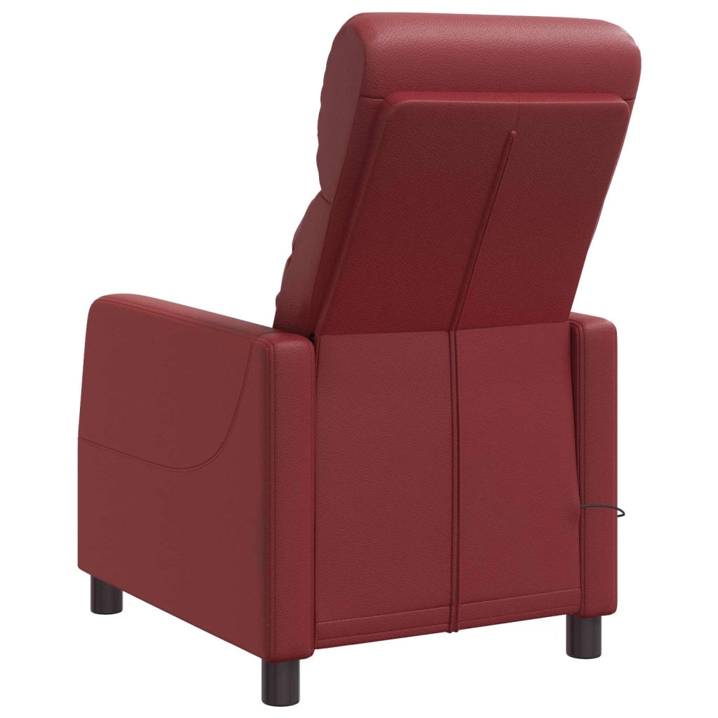 Divano Sedia-Poltrona Massaggiante Rosso Vino Similpelle 603155