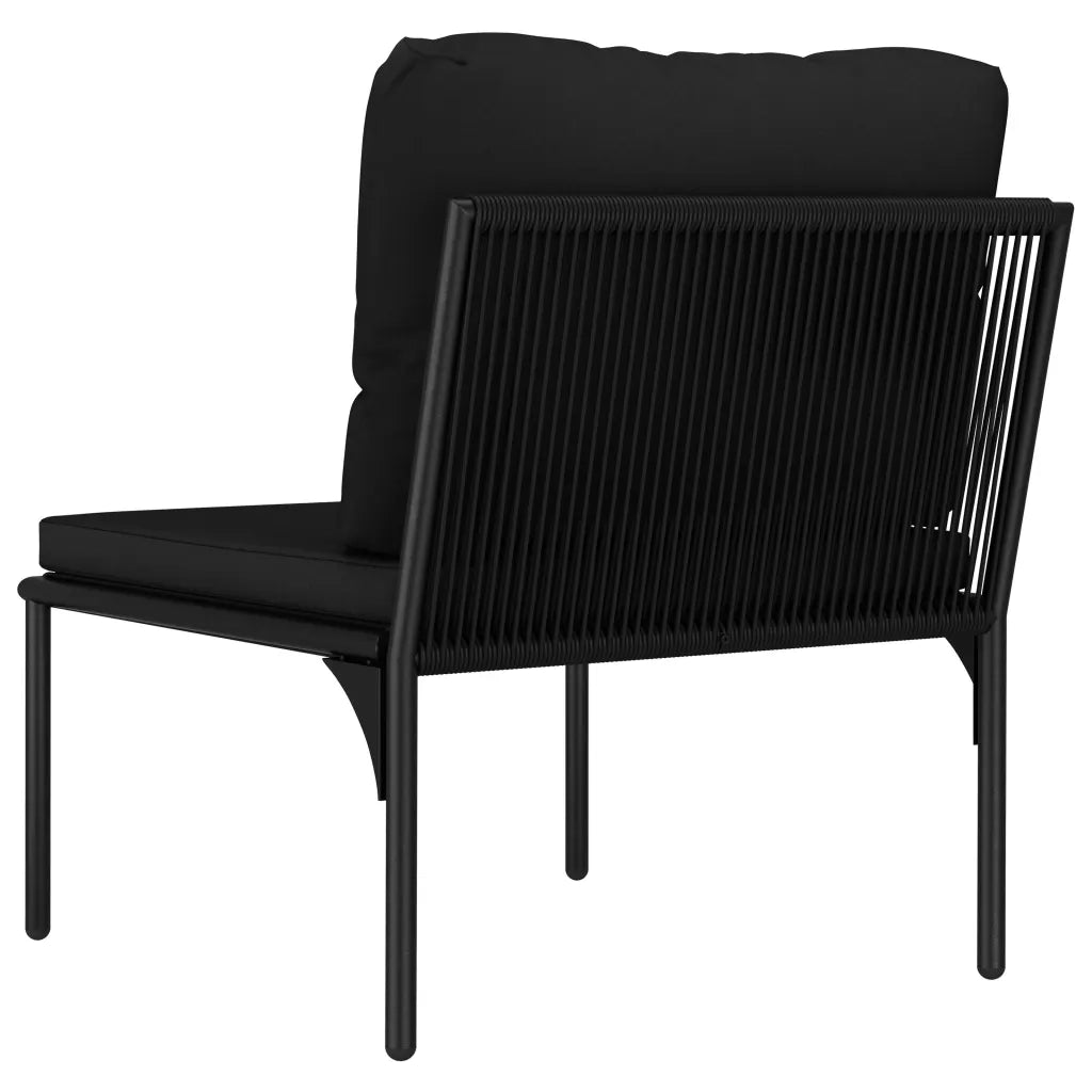 Set Divani da Giardino 3 pz | Set Salotto da Giardino con Cuscini Neri in PVC