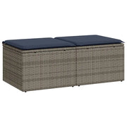 Set Divano Giardino 2 pz | Set Salotto da Giardino con Cuscini Grigio Polyrattan Acacia