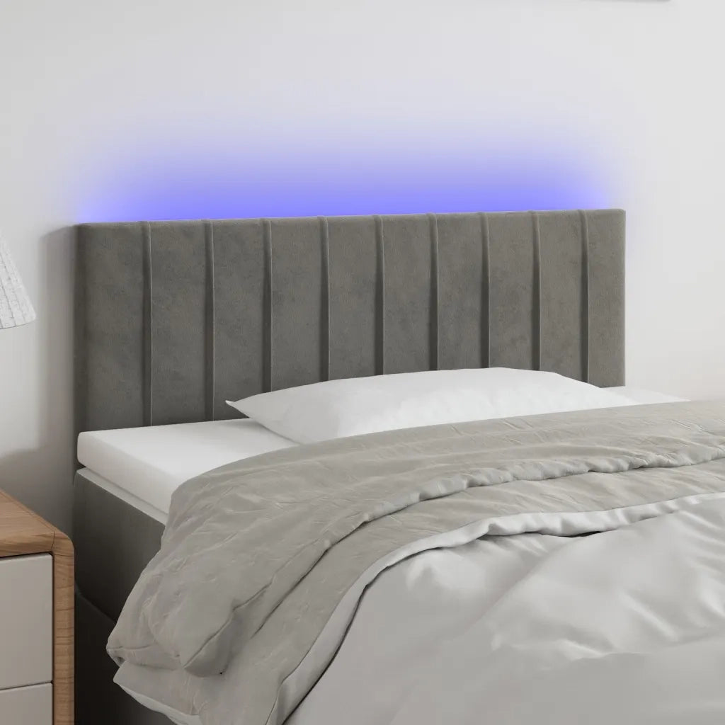 Testiera | Testata a LED Grigio Chiaro 90x5x78/88 cm in Similpelle