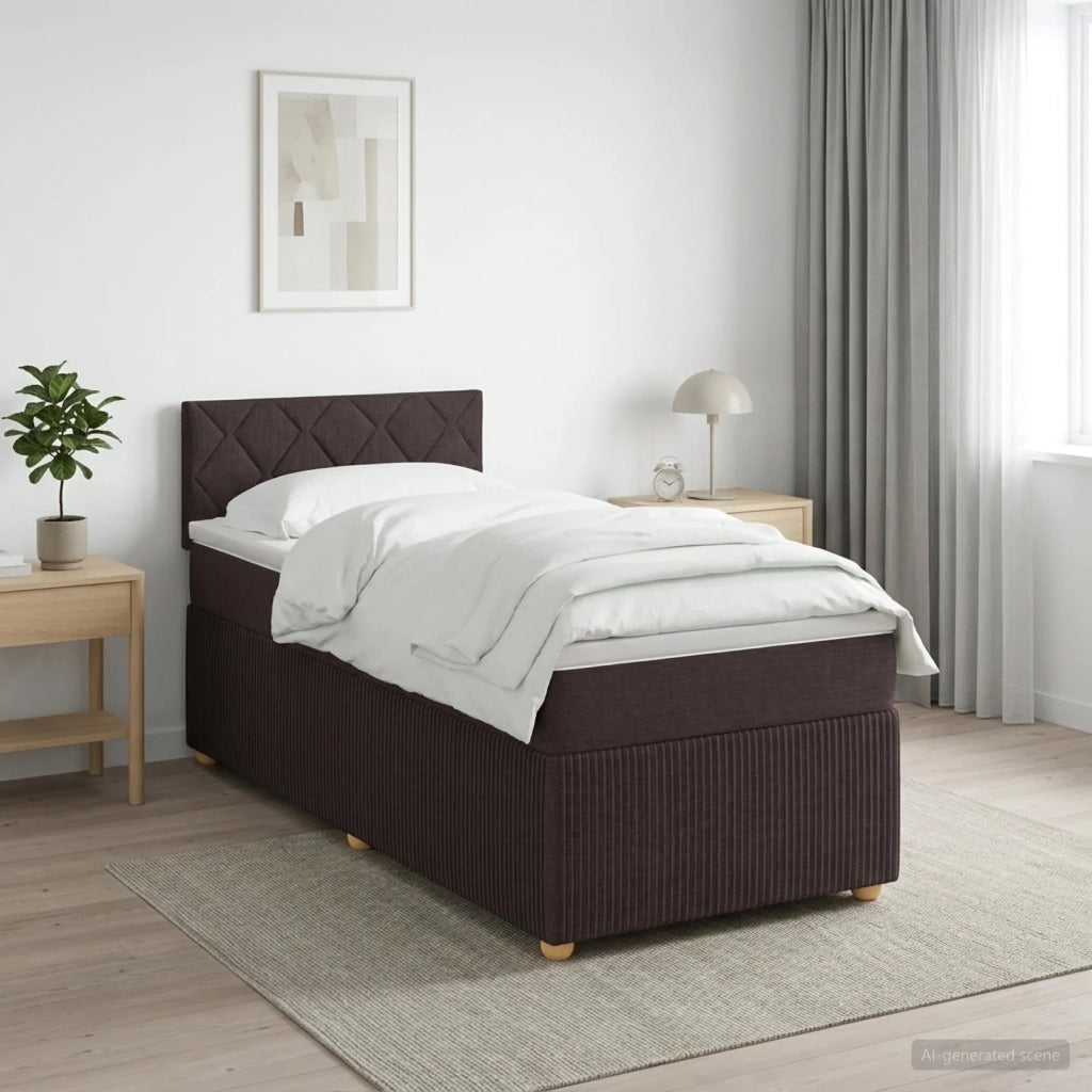 Letto box spring con materasso Marrone Scuro 80 x 200 cm 3452809