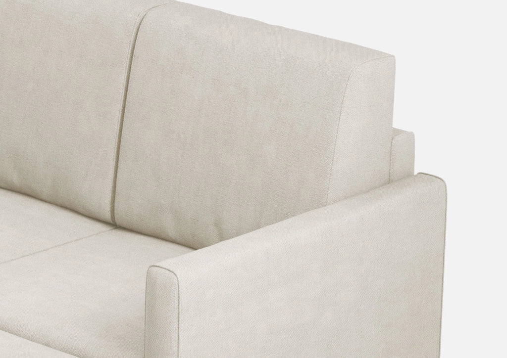 Divano 2 Posti con Pouf 158x145x85 cm Karay in Tessuto Latte
