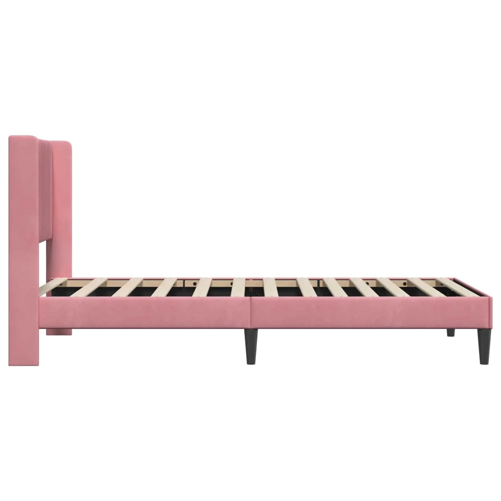 Struttura del letto con testiera Rosa 100 x 200 cm Velluto 42027488