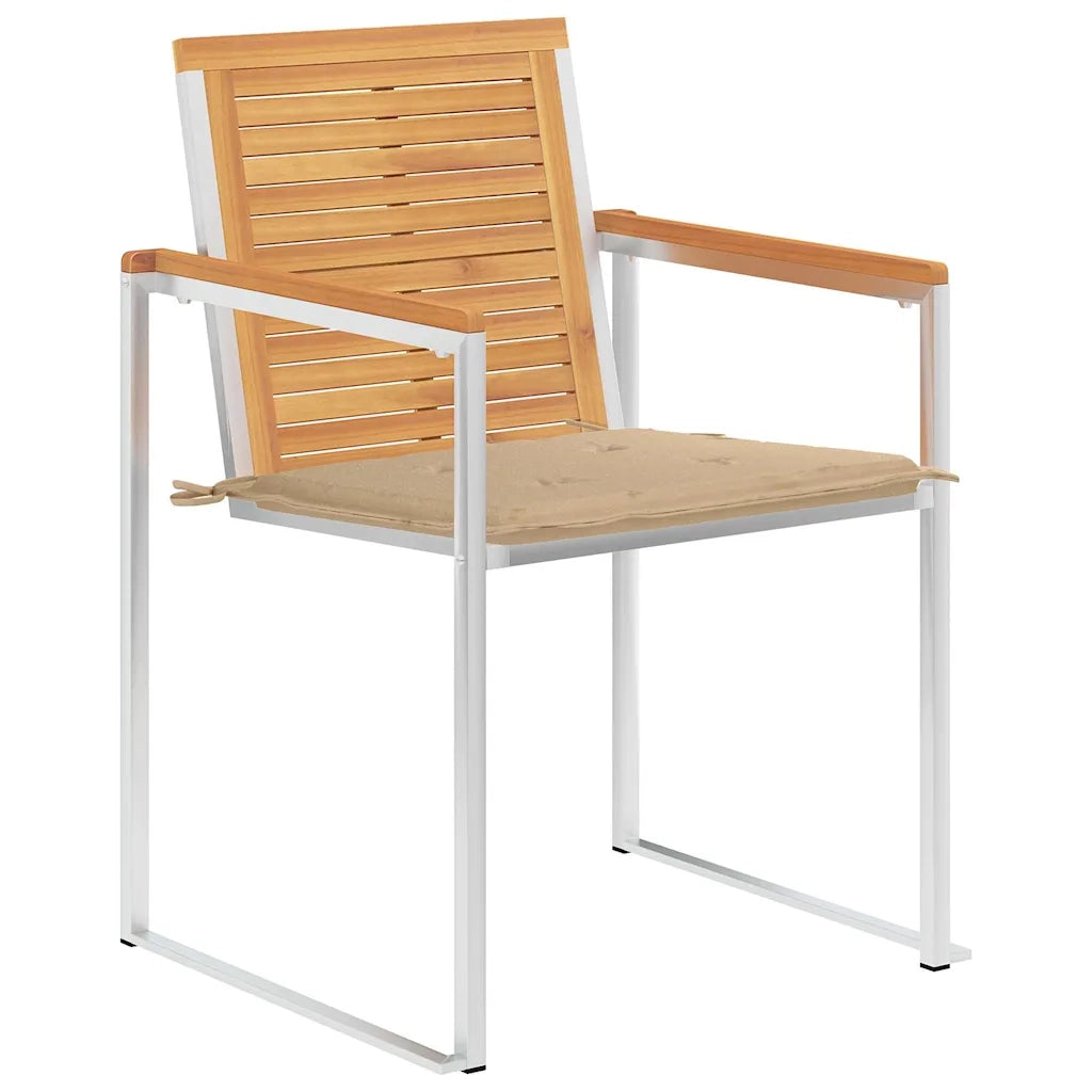 Sedie da Giardino con Cuscini 6 pz in Legno Massello di Teak cod mxl 24245