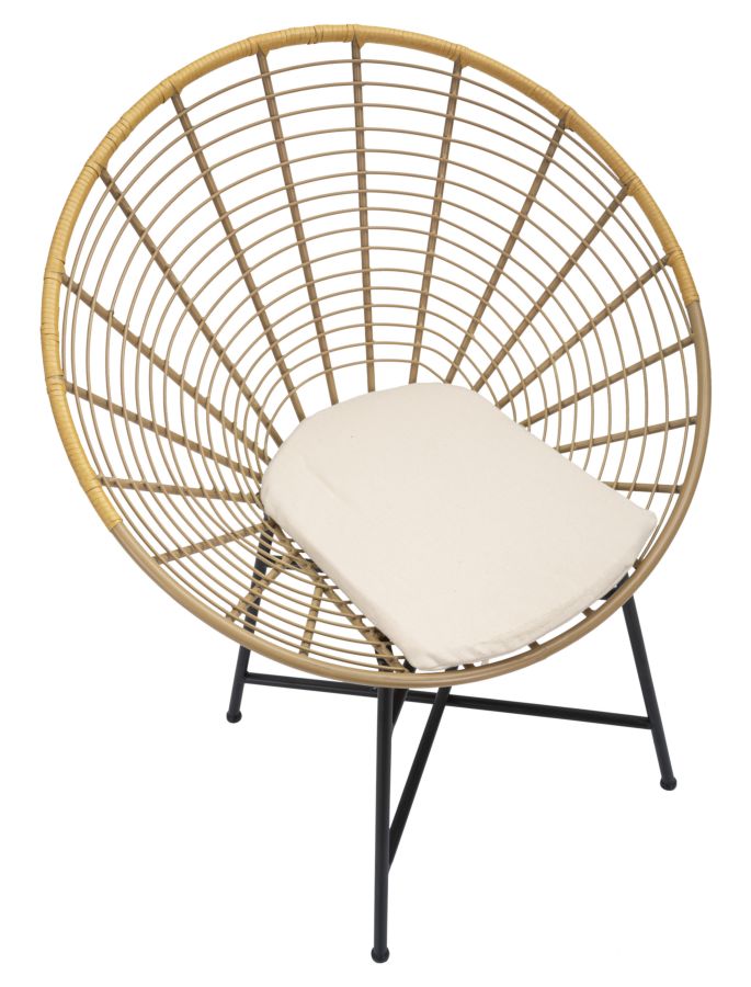 Sedia Panama Grid con Cuscino 72x56,5x88 cm in Ferro e Poliestere