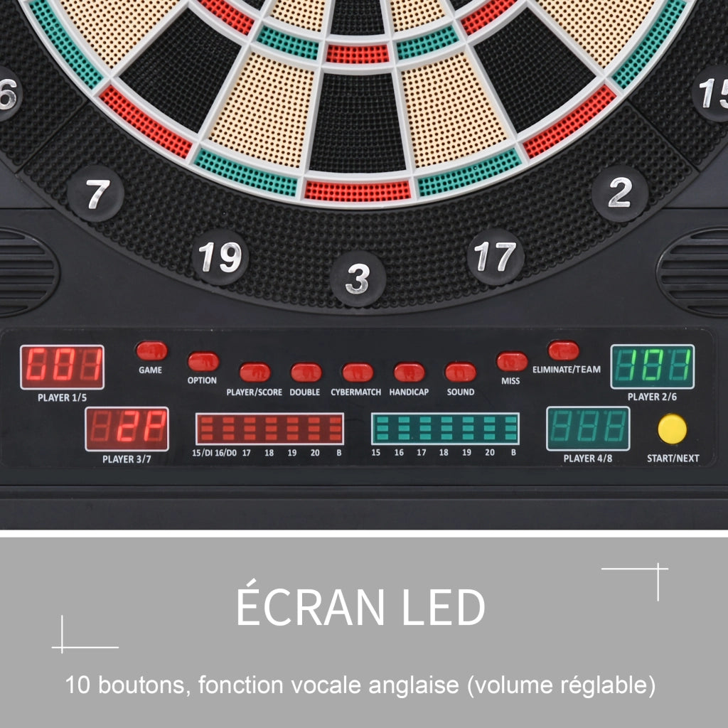 Bersaglio Freccette Elettronico ¨C Xylo ¨C 27 Giochi 202 Varianti Display LED 8 Giocatori Nero