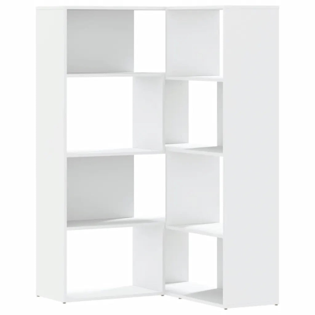 Libreria Angolare 4Ripiani Bianca 85x85x140cm Legno Multistrato 3307810