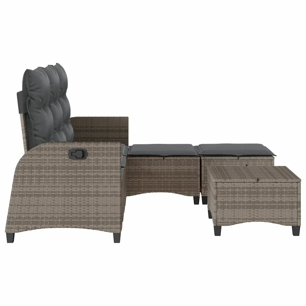 Set Divani da Giardino 3 pz con Cuscini a L Grigio Polyrattan 3328640
