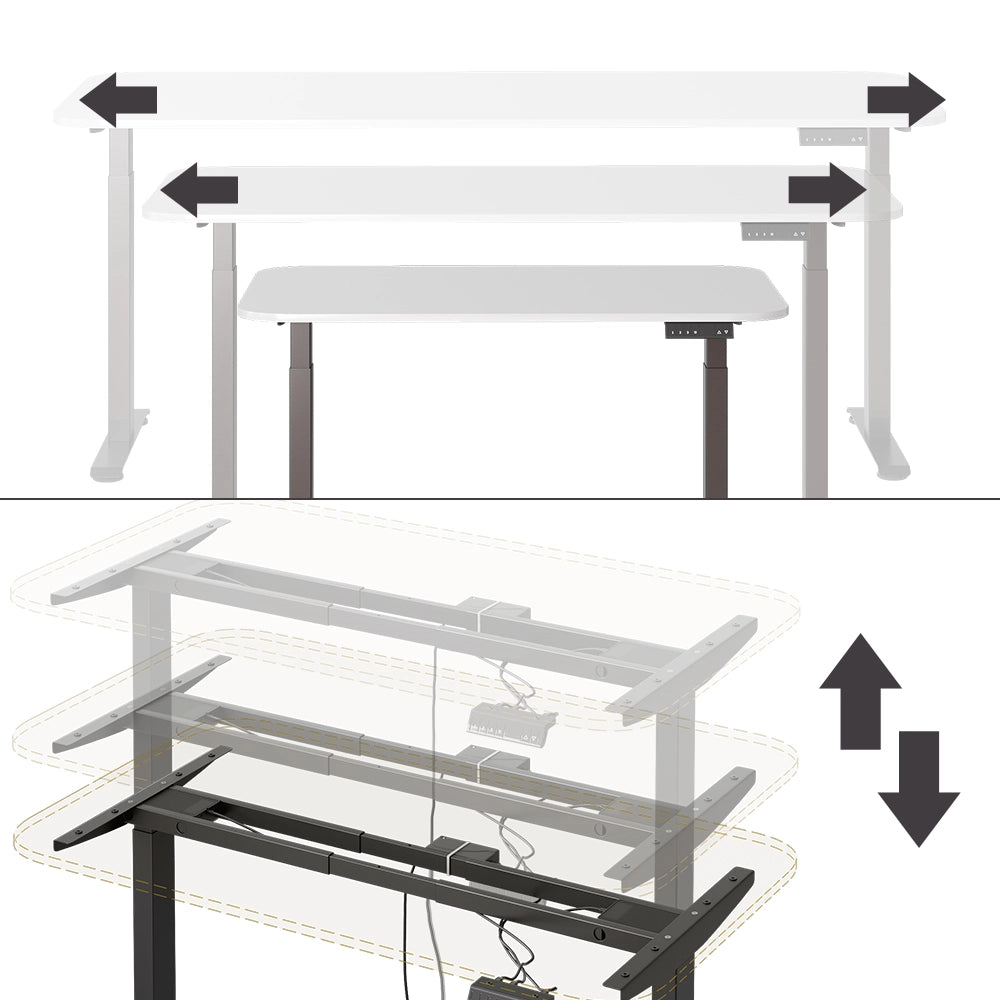Vicco Scrivania Nero/bianco 140 x 80 cm 2 motori
