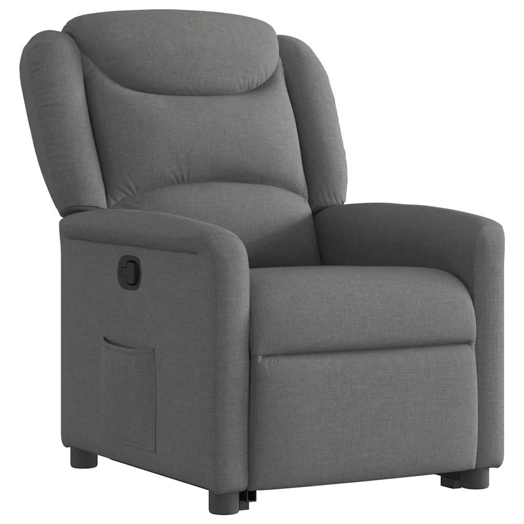 Poltrona Alzapersona Reclinabile Grigio Scuro in Tessuto 3303195