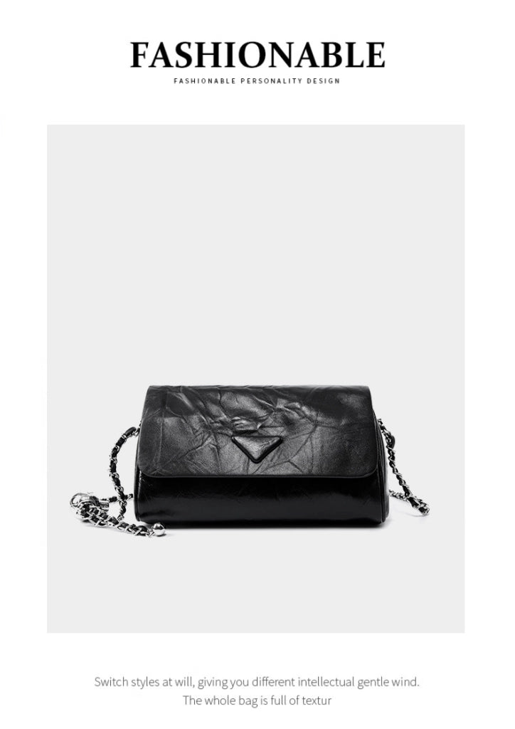 Borsa a mano da donna di lusso in pelle, borsa a tracolla casual da ascella, borsa a secchiello morbida da donna, nera