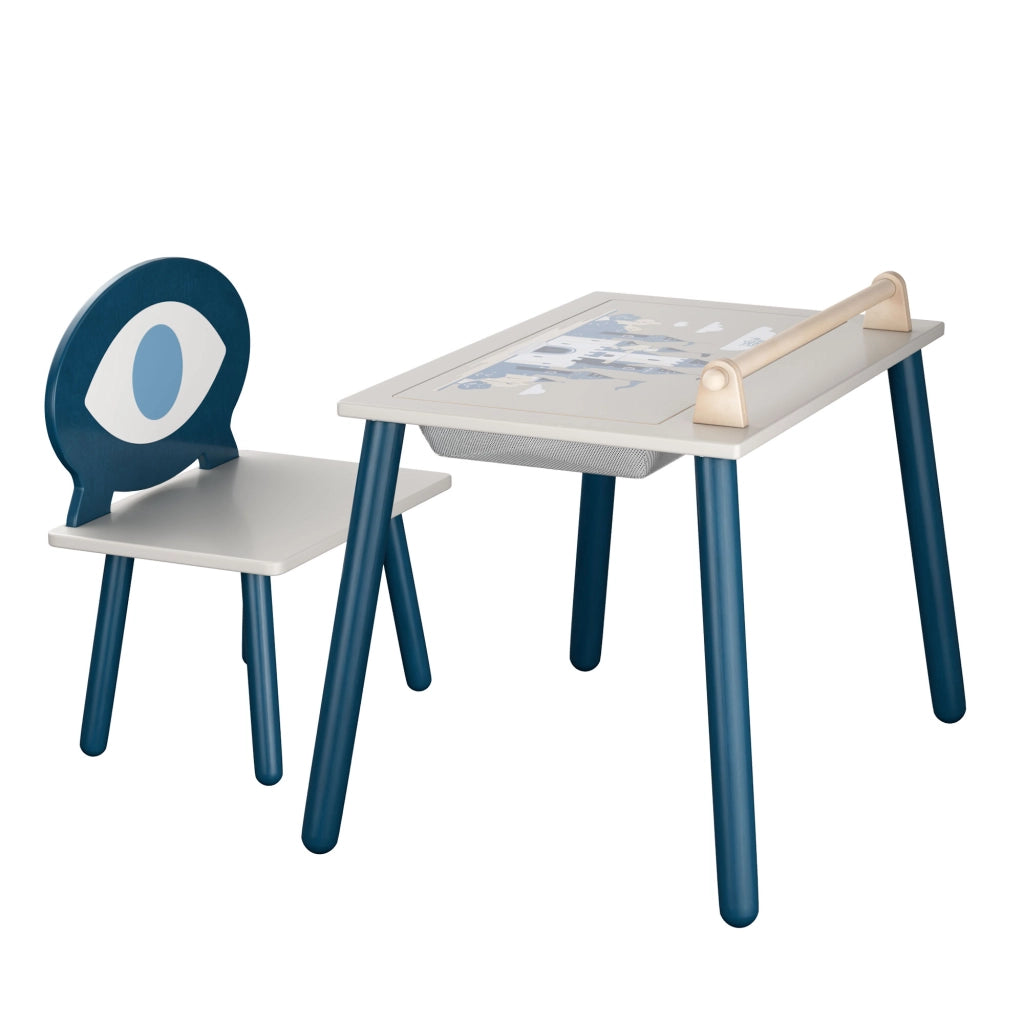 Lulù - Postazione multi-attività montessori 60x52x47cm in legno massello per bambini 36 mesi