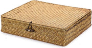 Racchetta di rami con coperchio - Cassa per pannelli - Contenitore di archiviazione per ufficio cucina giardino - 32 x 28 x 7 cm