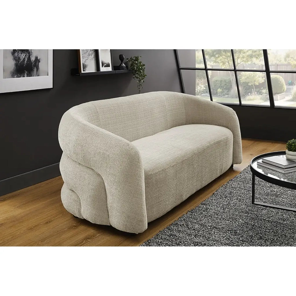 Divano retto NUAGE bianco – Divano design in tessuto di ciniglia