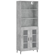 Credenza | Madia | Buffet da pranzo | Armadio da pranzo Grigio Cemento 69,5x34x180 cm in Legno Multistrato