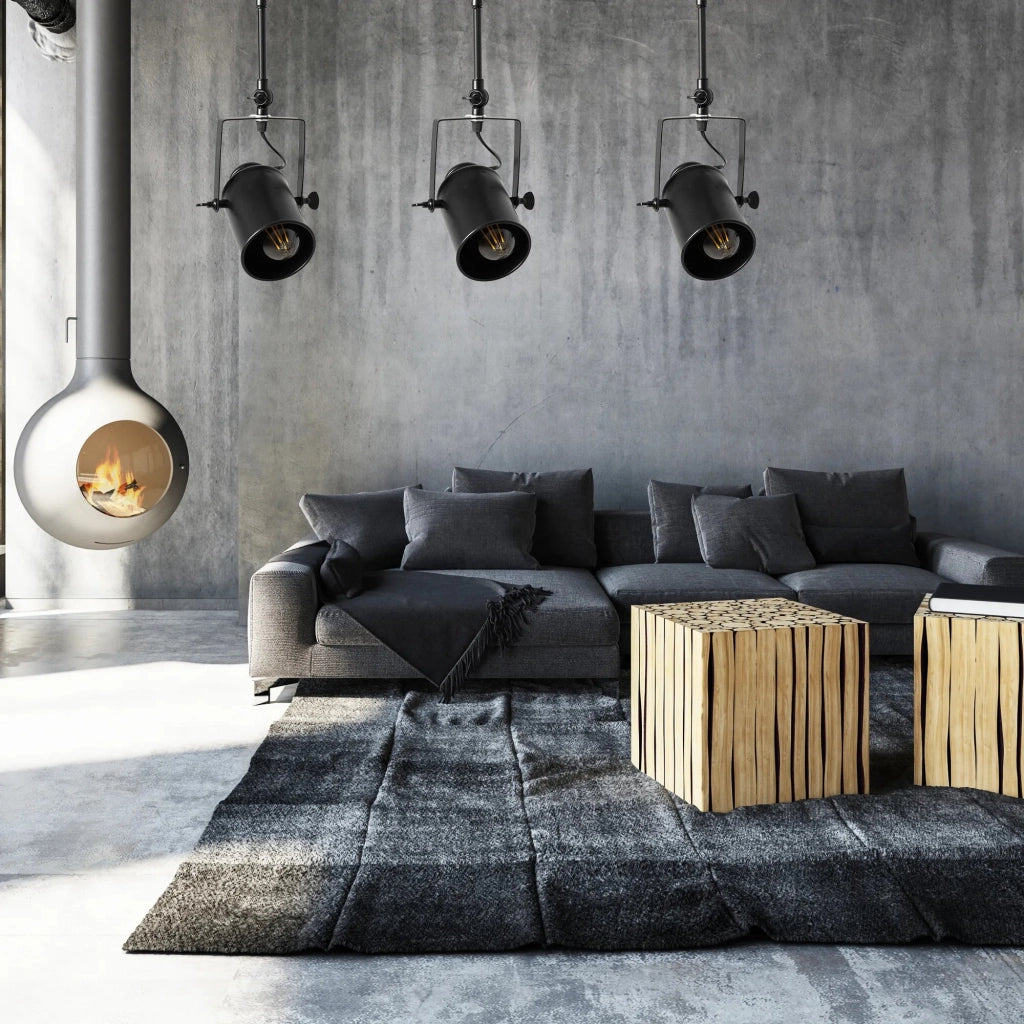 Riflettore Lampada Mobile Spot Da Soffitto Triplo Nero E27 APP487-3C